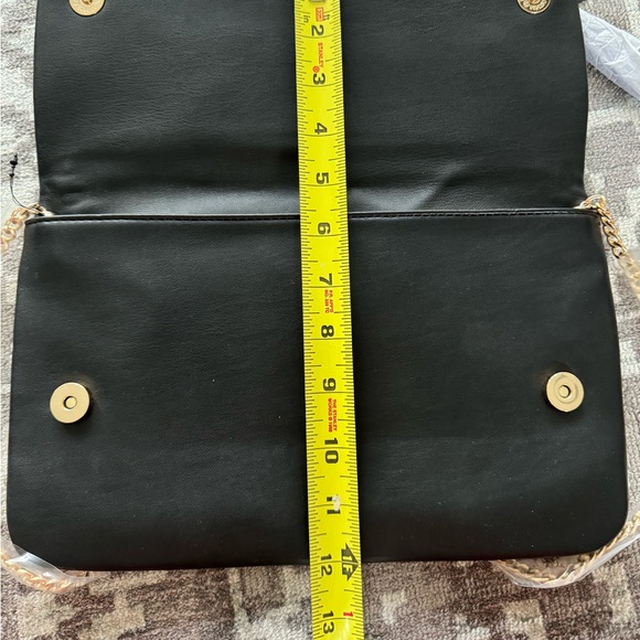 NWT Black Gold Forever 21 Crossbody bag Clutch Purse Removable Chain - Picture 4 of 14